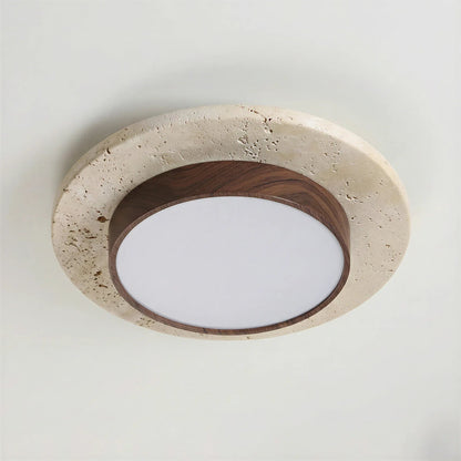 Roundel Travertine Disc Ceiling Light