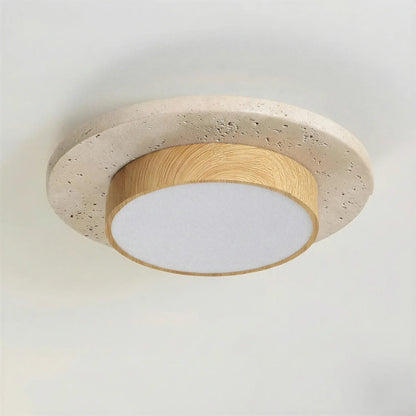Roundel Travertine Disc Ceiling Light