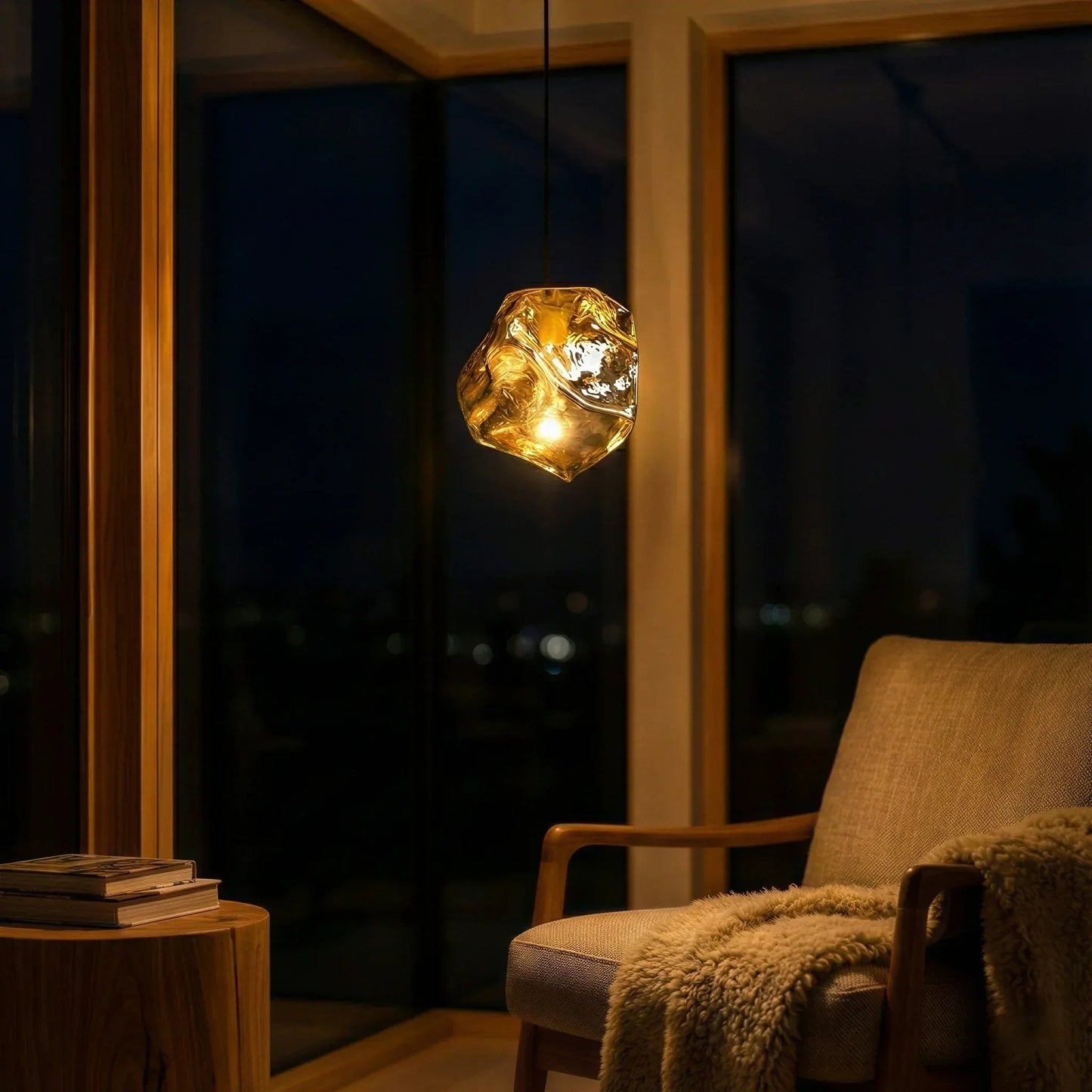 Lens Series Sculptural Glass Pendant