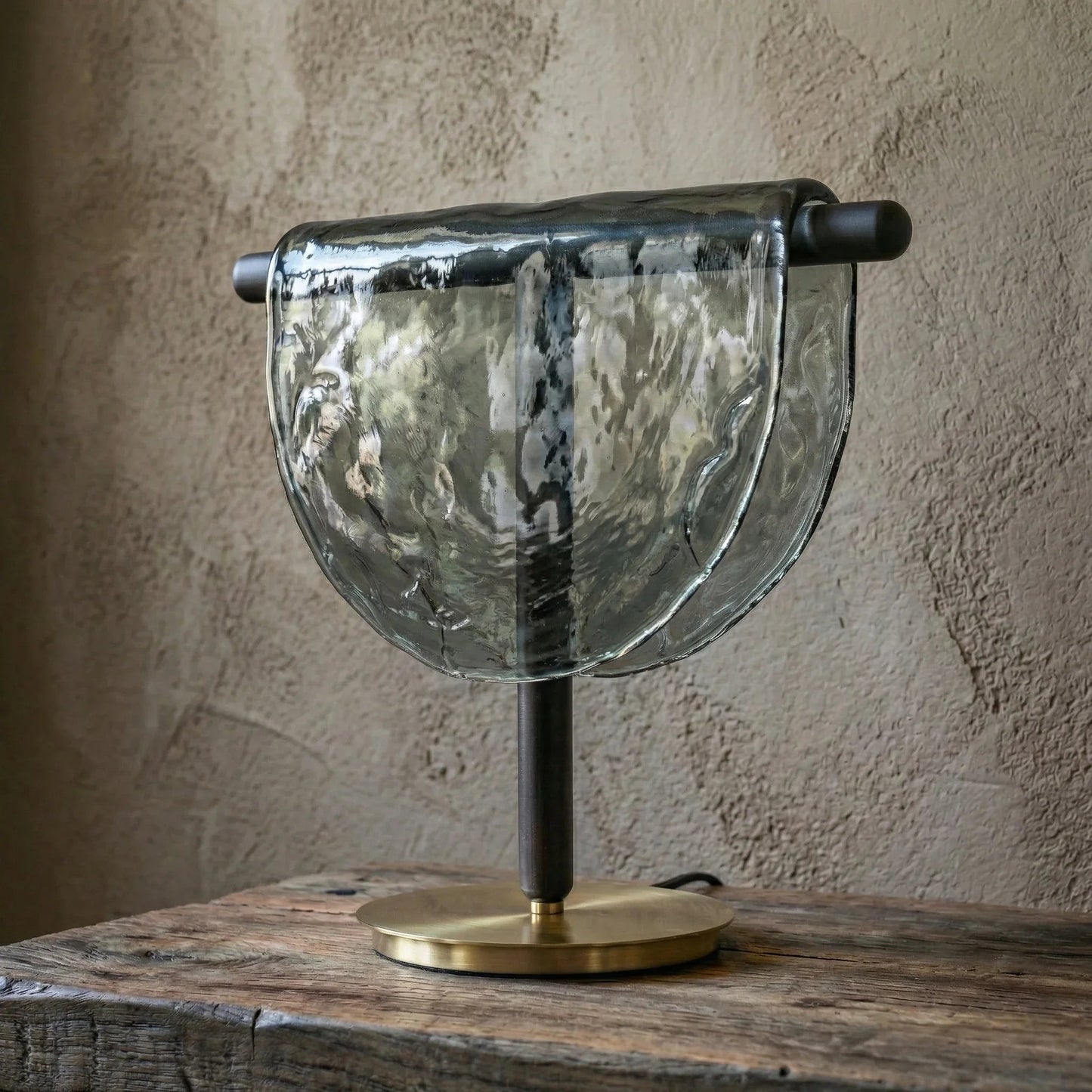 Mantle Draped Glass Table Lamp