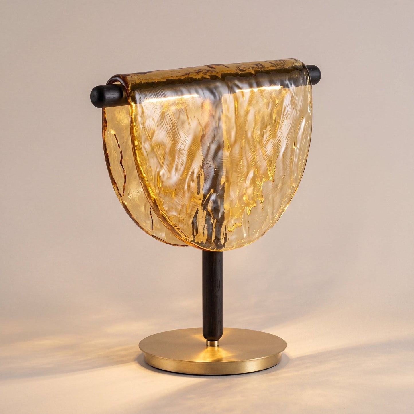 Mantle Draped Glass Table Lamp
