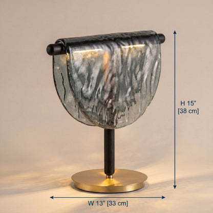 Mantle Draped Glass Table Lamp
