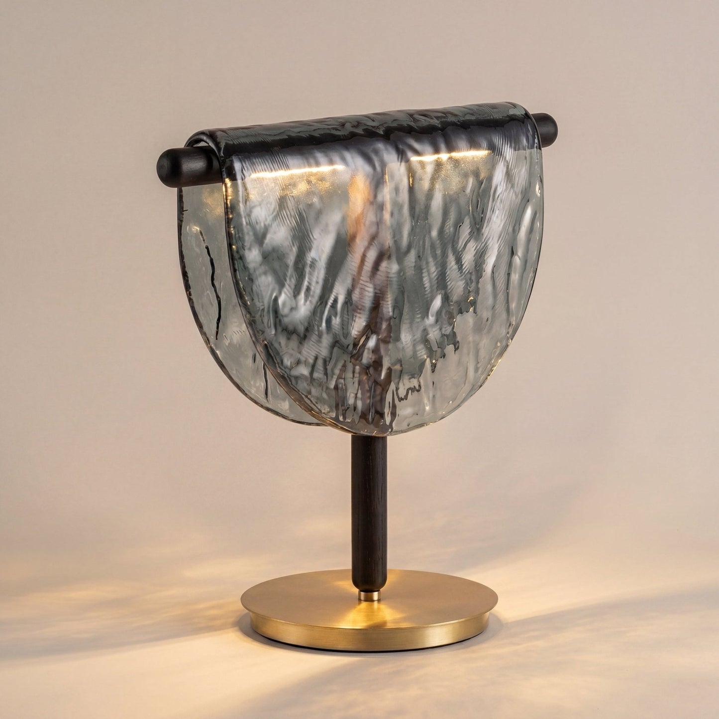 Mantle Draped Glass Table Lamp