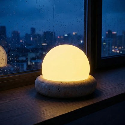 Nomad Travertine Sphere Lamp
