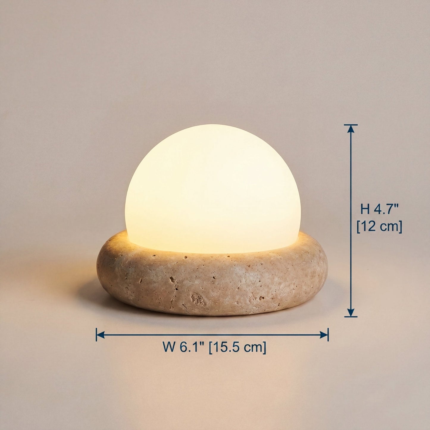 Nomad Travertine Sphere Lamp