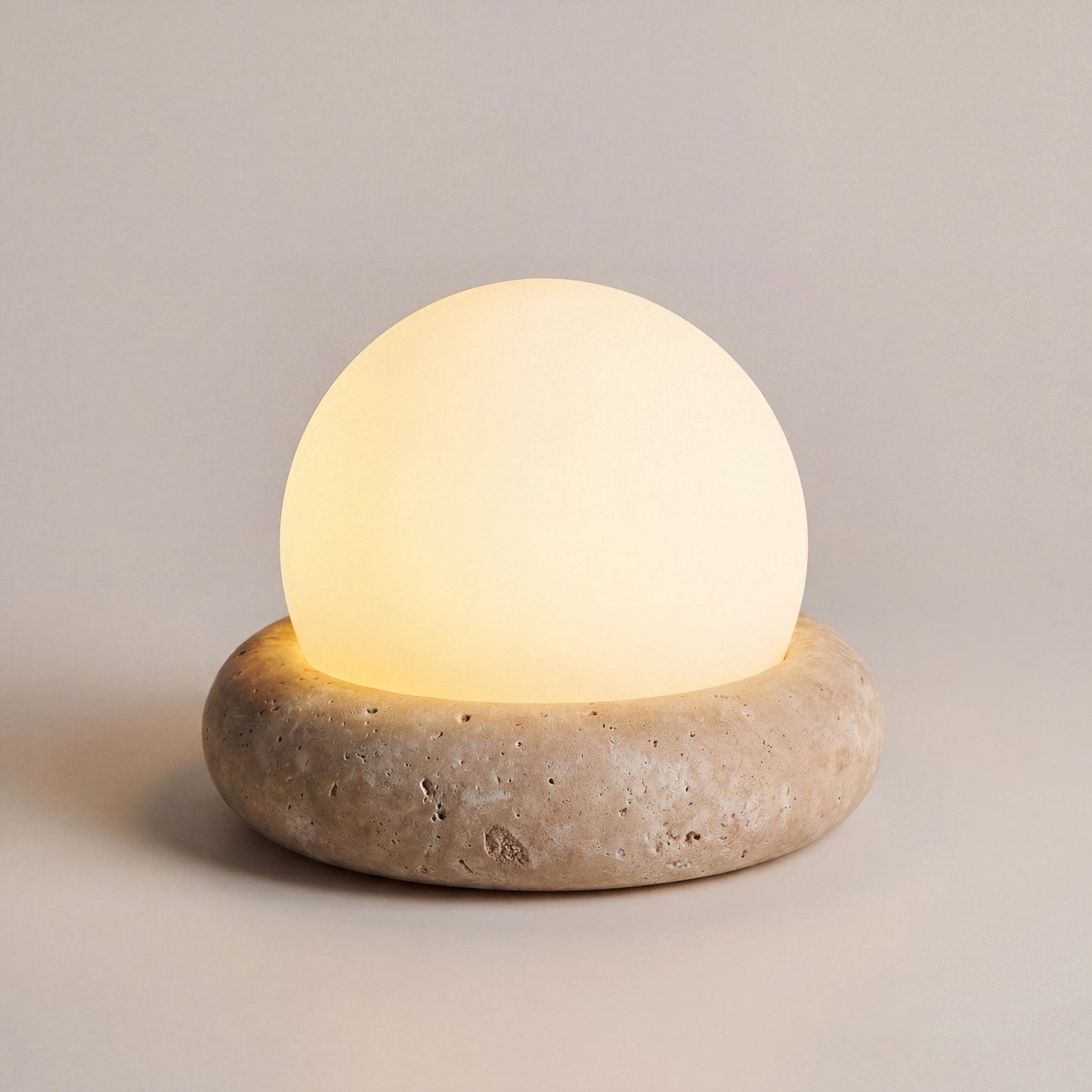 Nomad Travertine Sphere Lamp