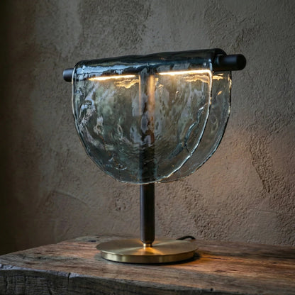 Mantle Draped Glass Table Lamp